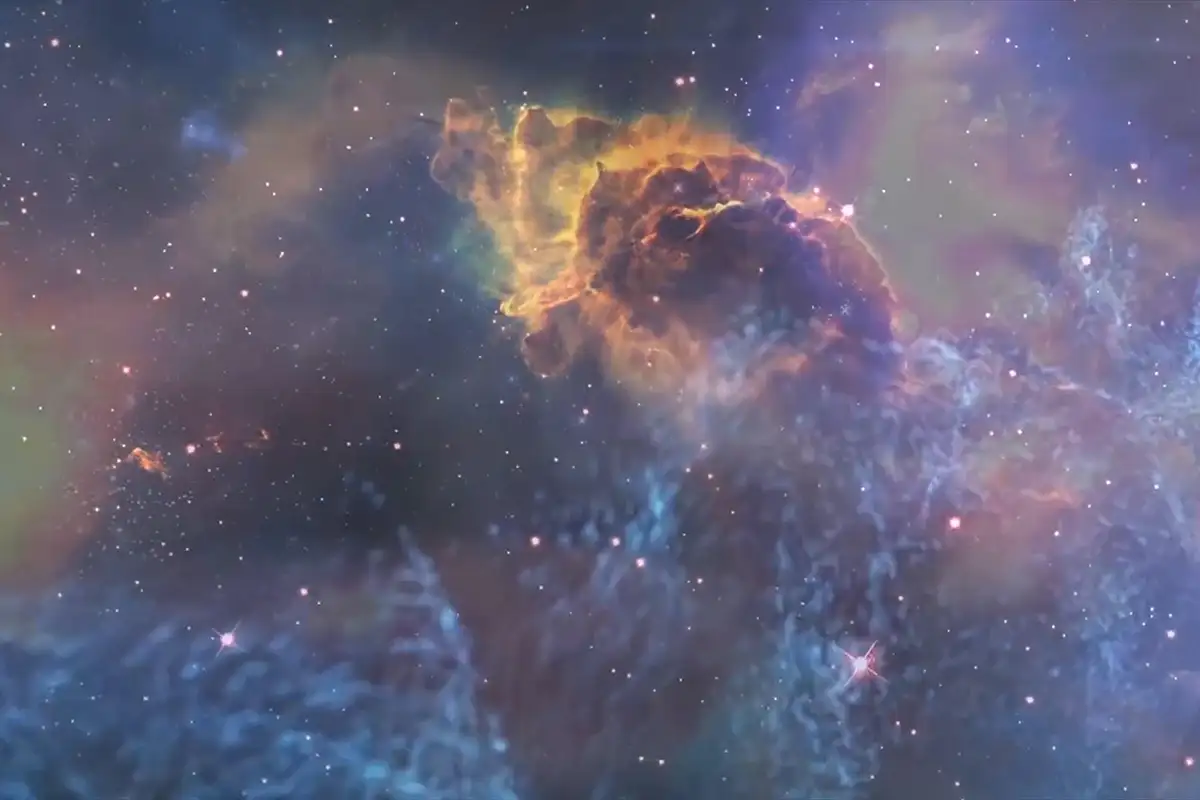 Cosmic nebula and star field illustrating vast space filled with subtle energy and potential