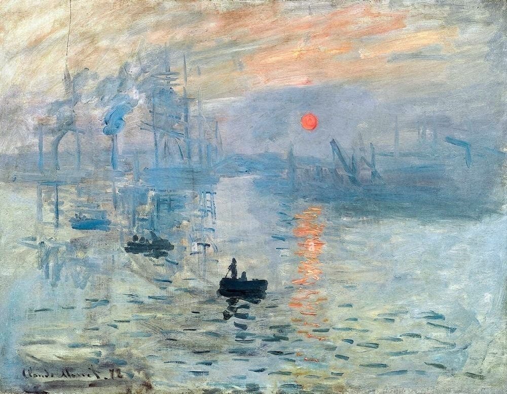 Claude Monet’s Impression, Sunrise depicting atmosphere, light, and vibration shaping perception