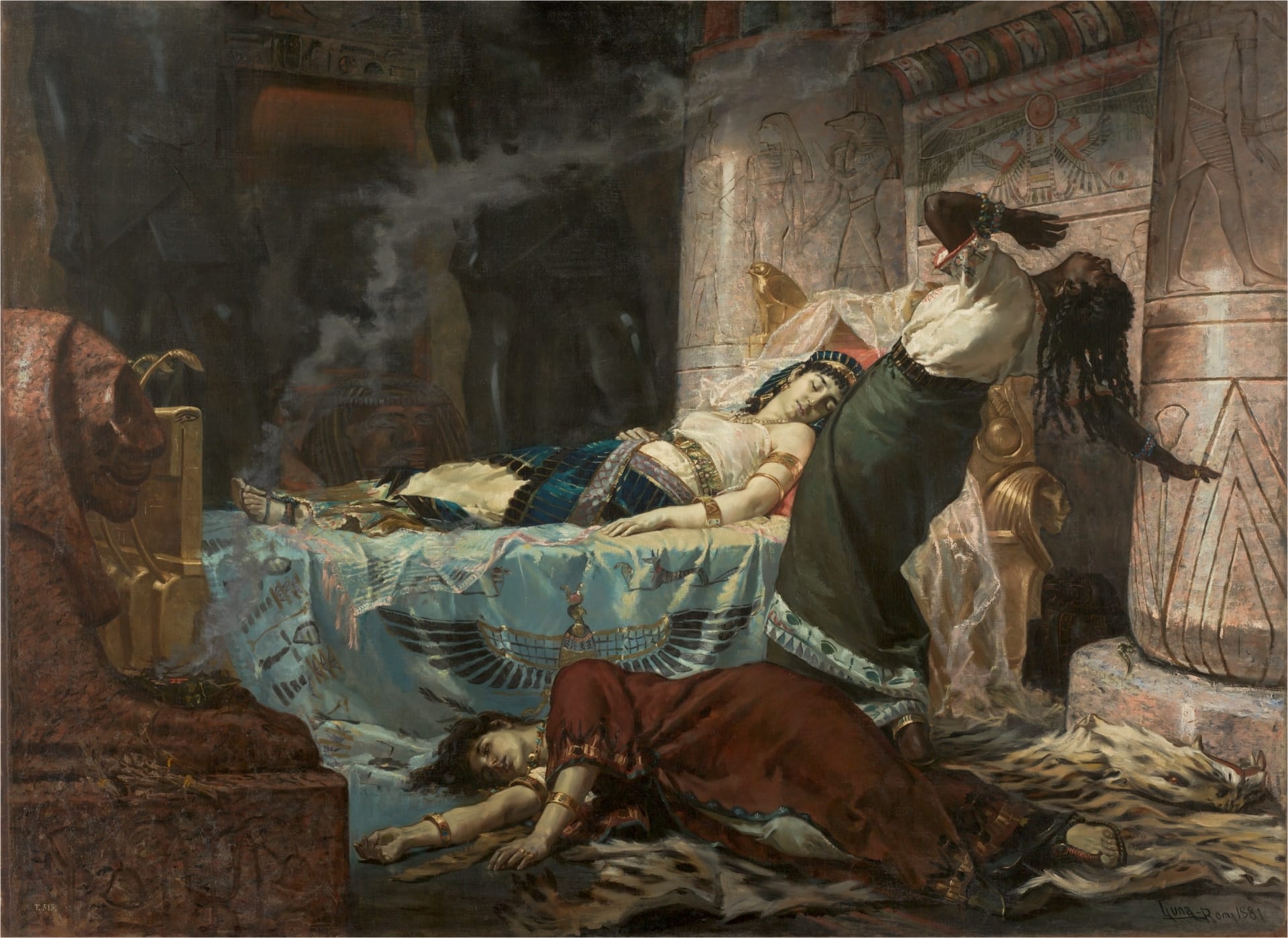 The Death of Cleopatra painting by Juan Luna depicting Cleopatra’s final moments as an act of sovereignty.