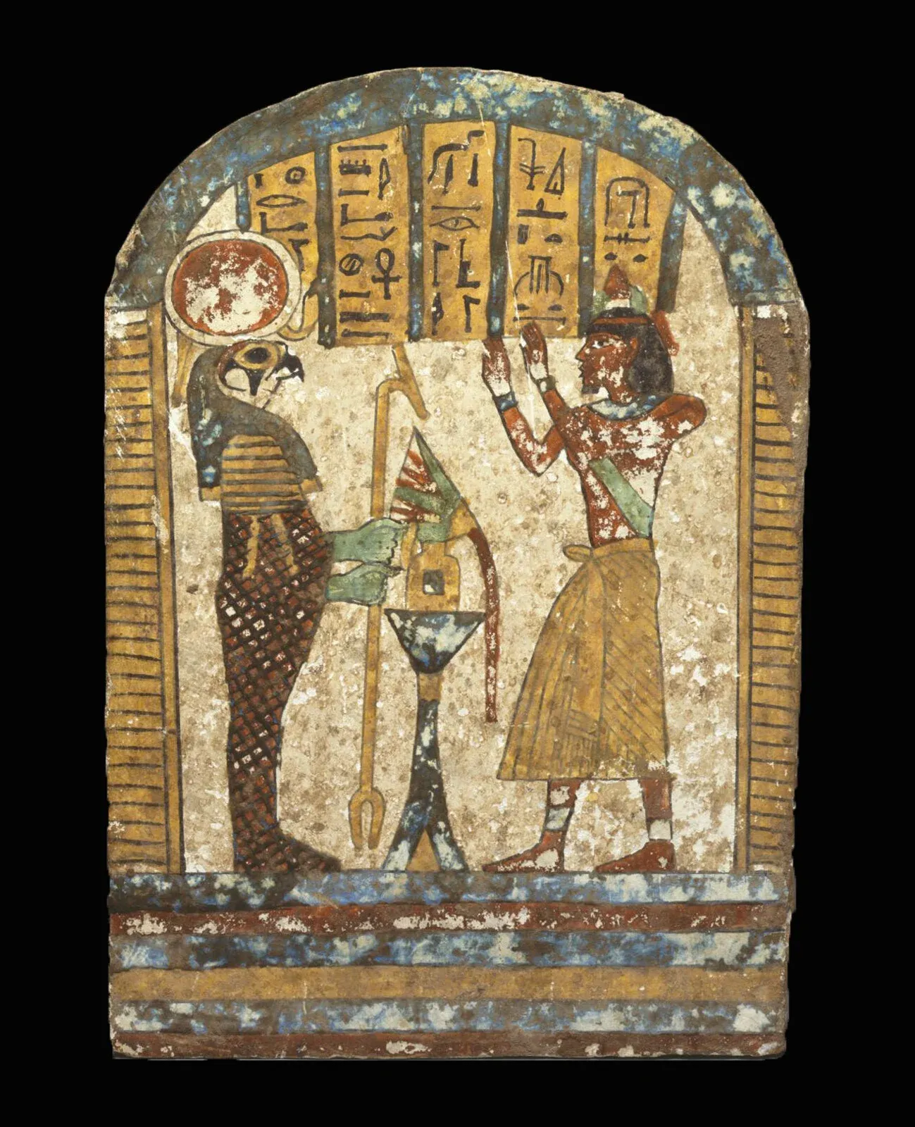 Ancient Egyptian funerary stela showing Thoth presiding over ritual judgment