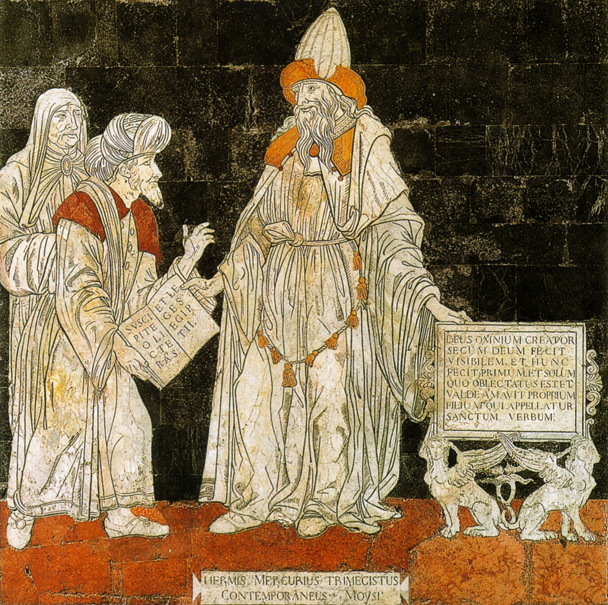 ermes Trismegistus mosaic from Siena Cathedral representing Hermetic wisdom