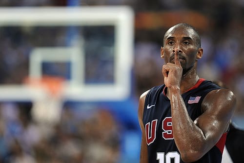 Kobe Bryant in focused stillness demonstrating mental rehearsal and inner calm