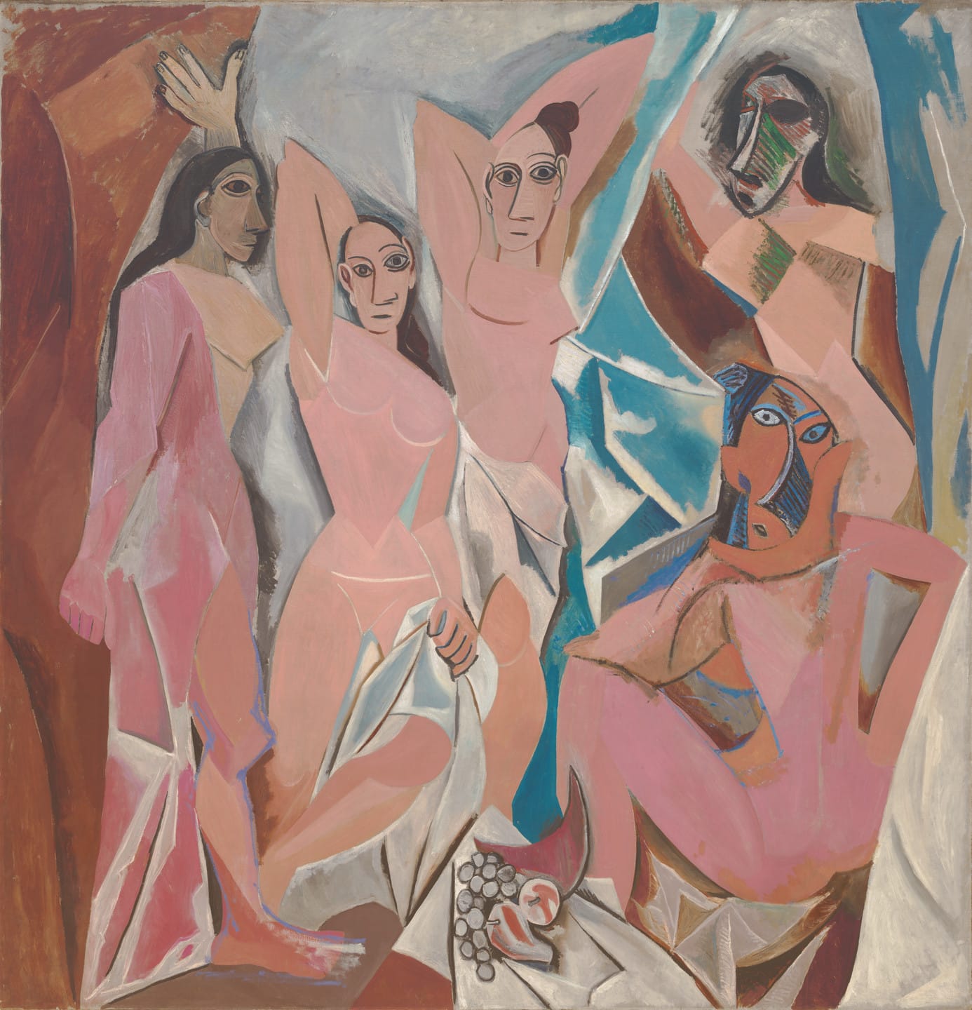 Les Demoiselles d’Avignon (1907), an early Cubist painting that fractures perspective and collapses multiple viewpoints into a single image