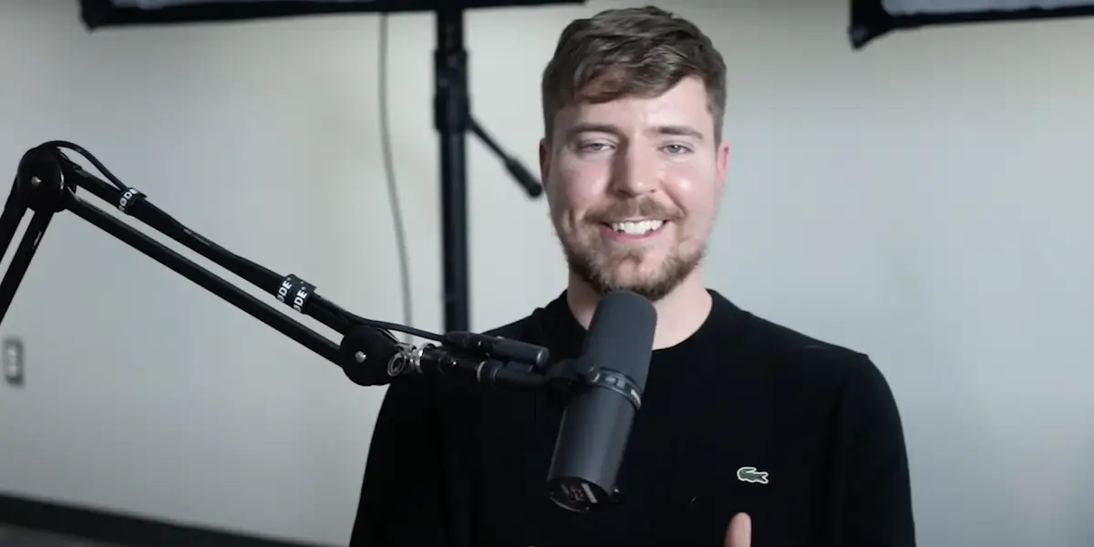 MrBeast speaking during an interview, illustrating imagination, belief, and identity