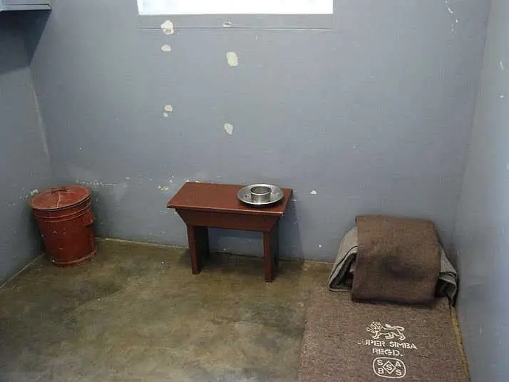 Interior of Nelson Mandela’s prison cell on Robben Island, where mental sovereignty and inner freedom were forged in confinement