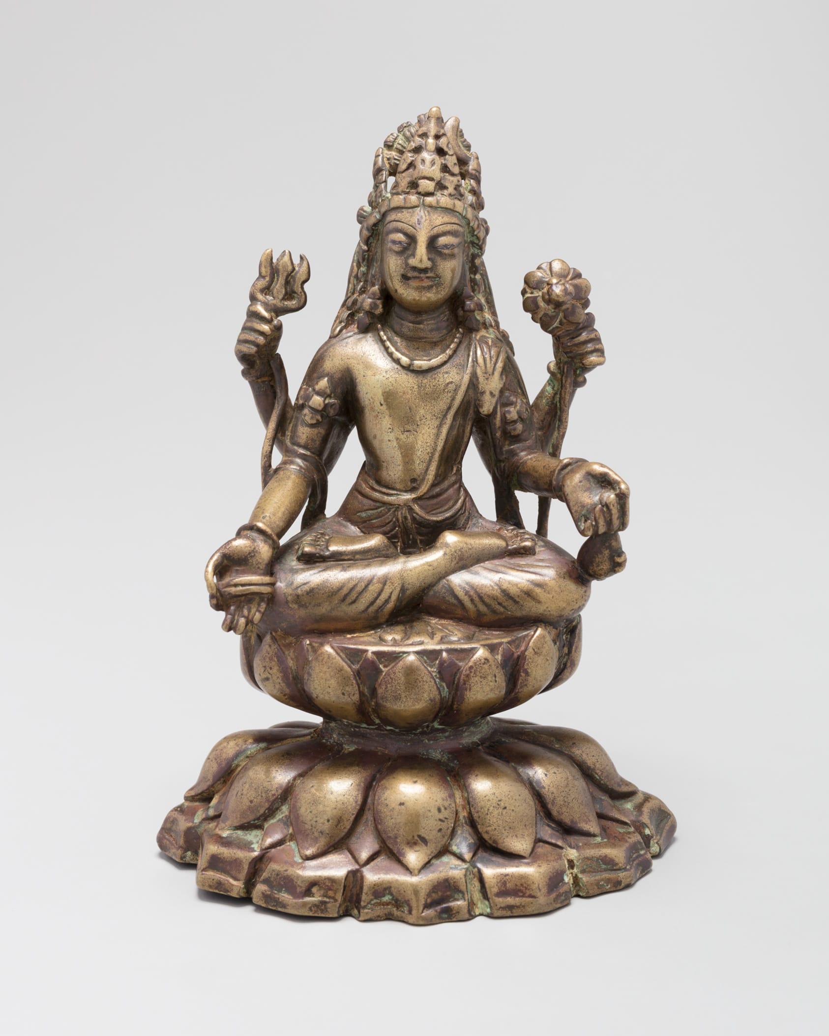 Four-armed Bodhisattva Avalokiteshvara seated in lotus meditation, Swat Valley, 8th century