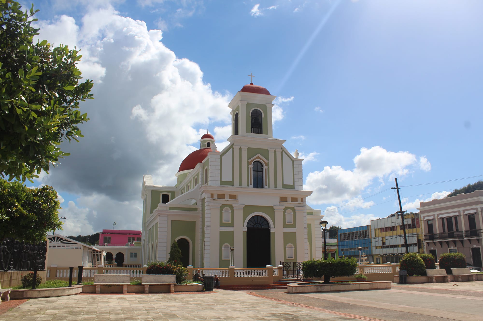 Church of Santa María del Rosario in Vega Baja, Puerto Rico, where Bad Bunny sang in the church choir as a child.
