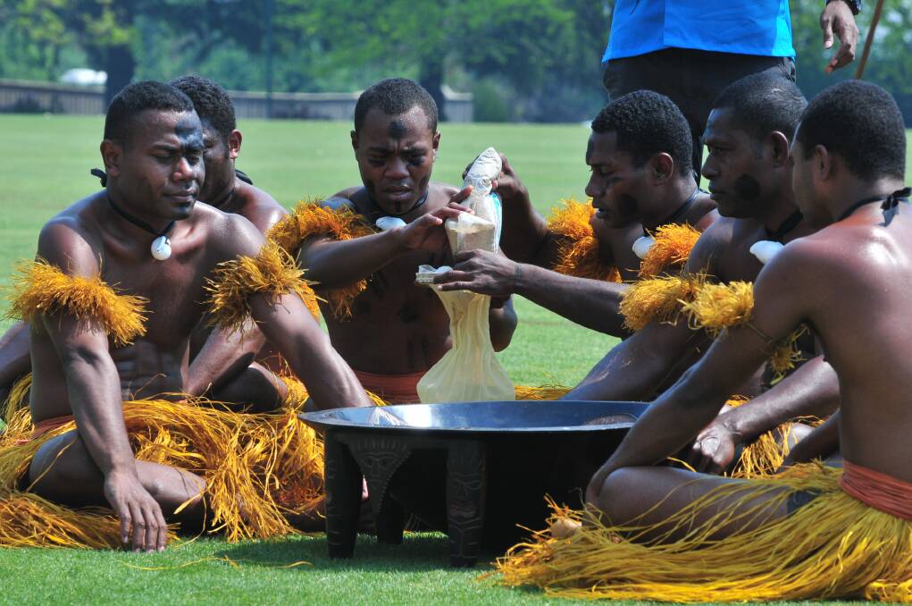 Traditional Fijian kava ceremony representing communal equality, shared intention, and oneness