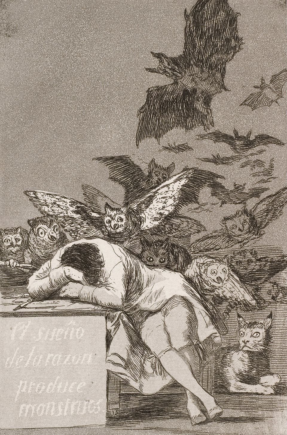 Francisco Goya The Sleep of Reason Produces Monsters illustrating the haunted mind and identity debt