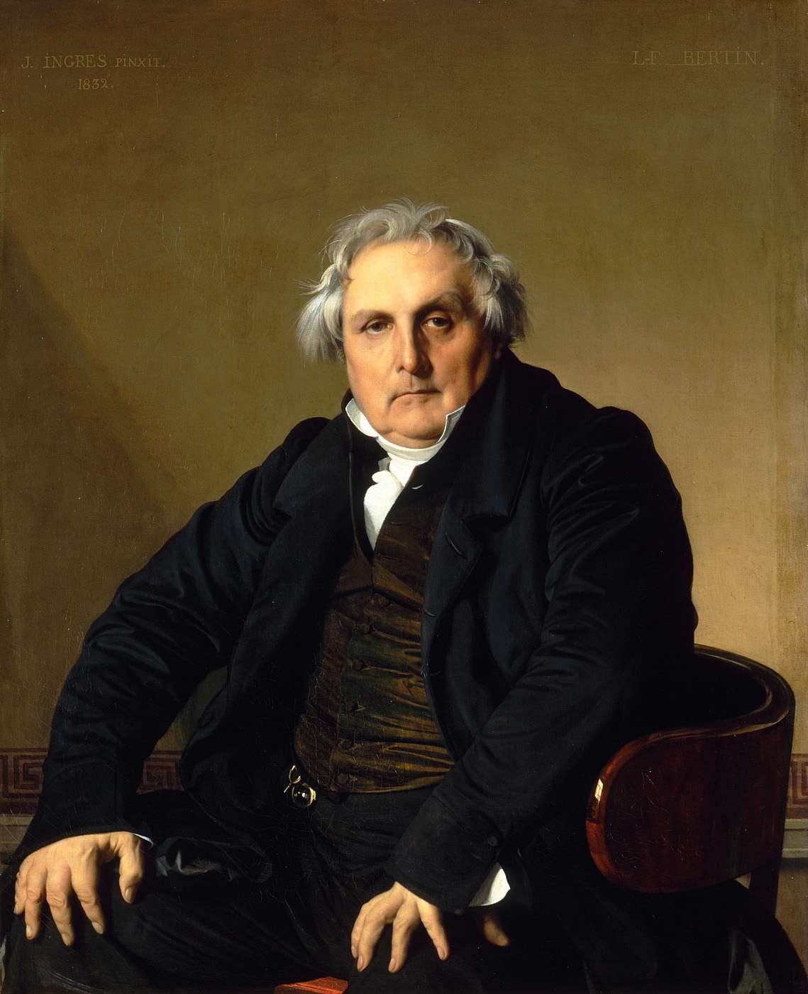 Portrait of Monsieur Bertin seated calmly, representing identity stabilized and authority held without effort in a neoclassical portrait.