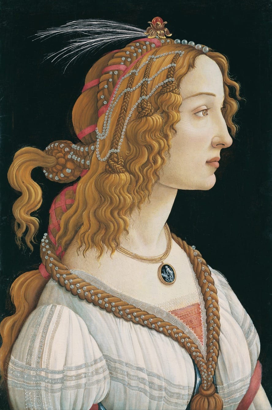 Portrait of a young woman by Sandro Botticelli, showing identity as immediately legible and recognized.