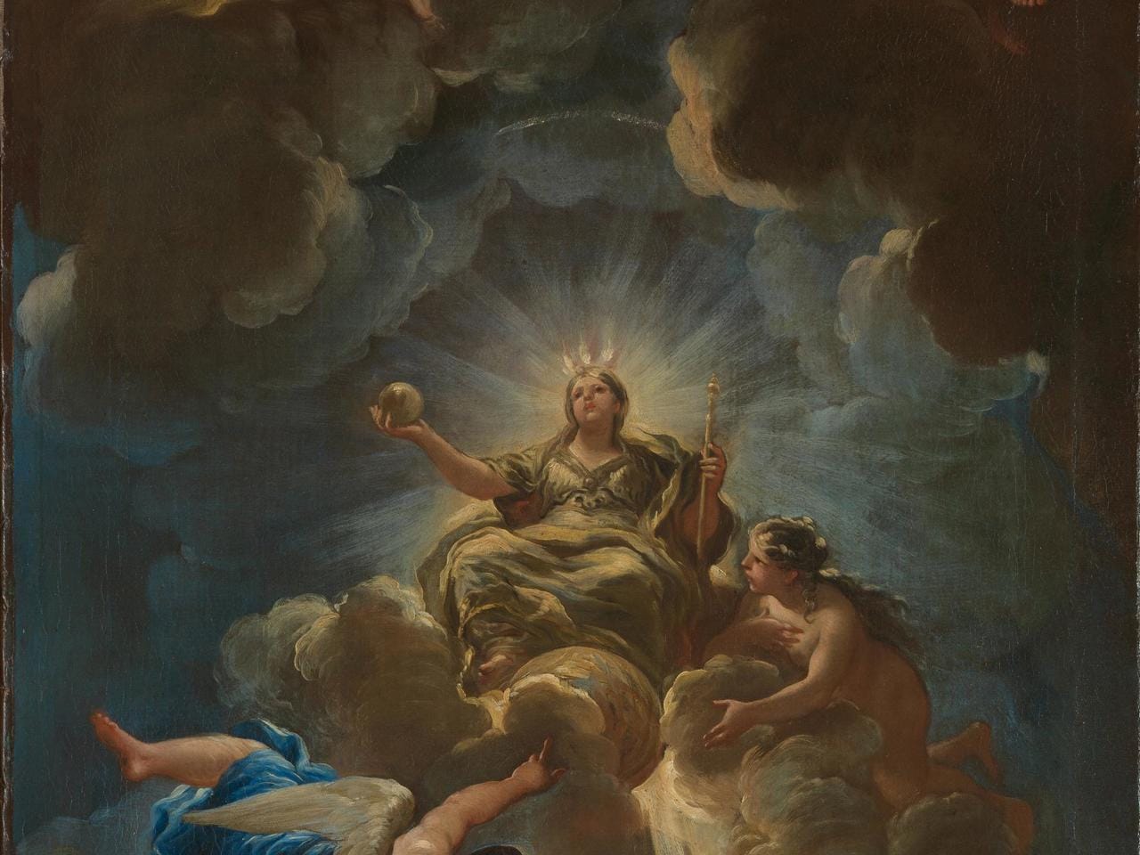 Allegory of Divine Wisdom by Luca Giordano symbolizing higher intelligence and creative wealth consciousness