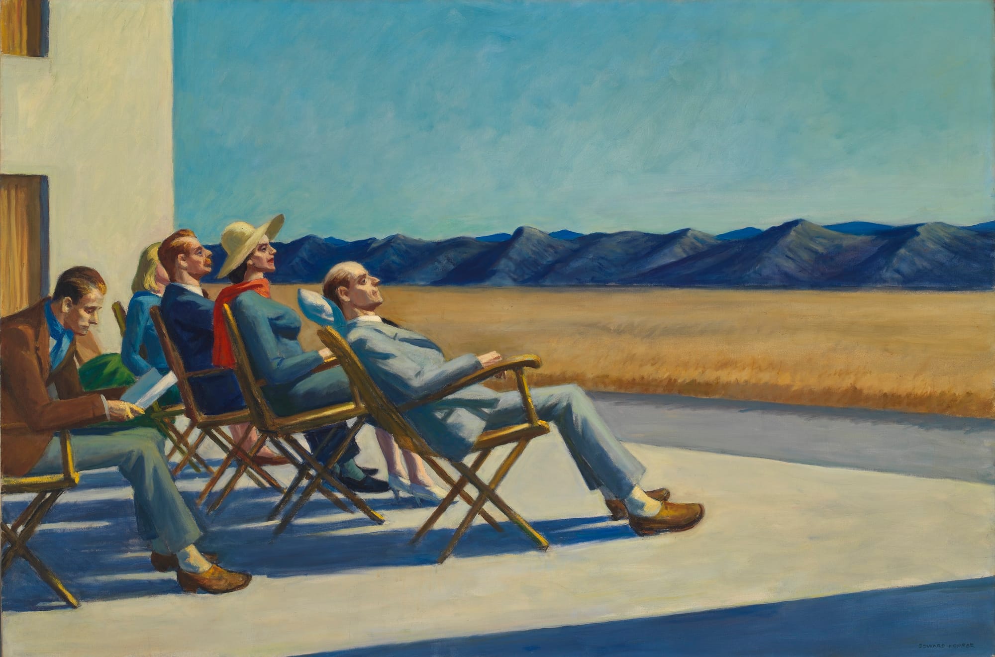 Edward Hopper People in the Sun 1960 painting symbolizing subconscious exposure and psychological expansion in collective stillness