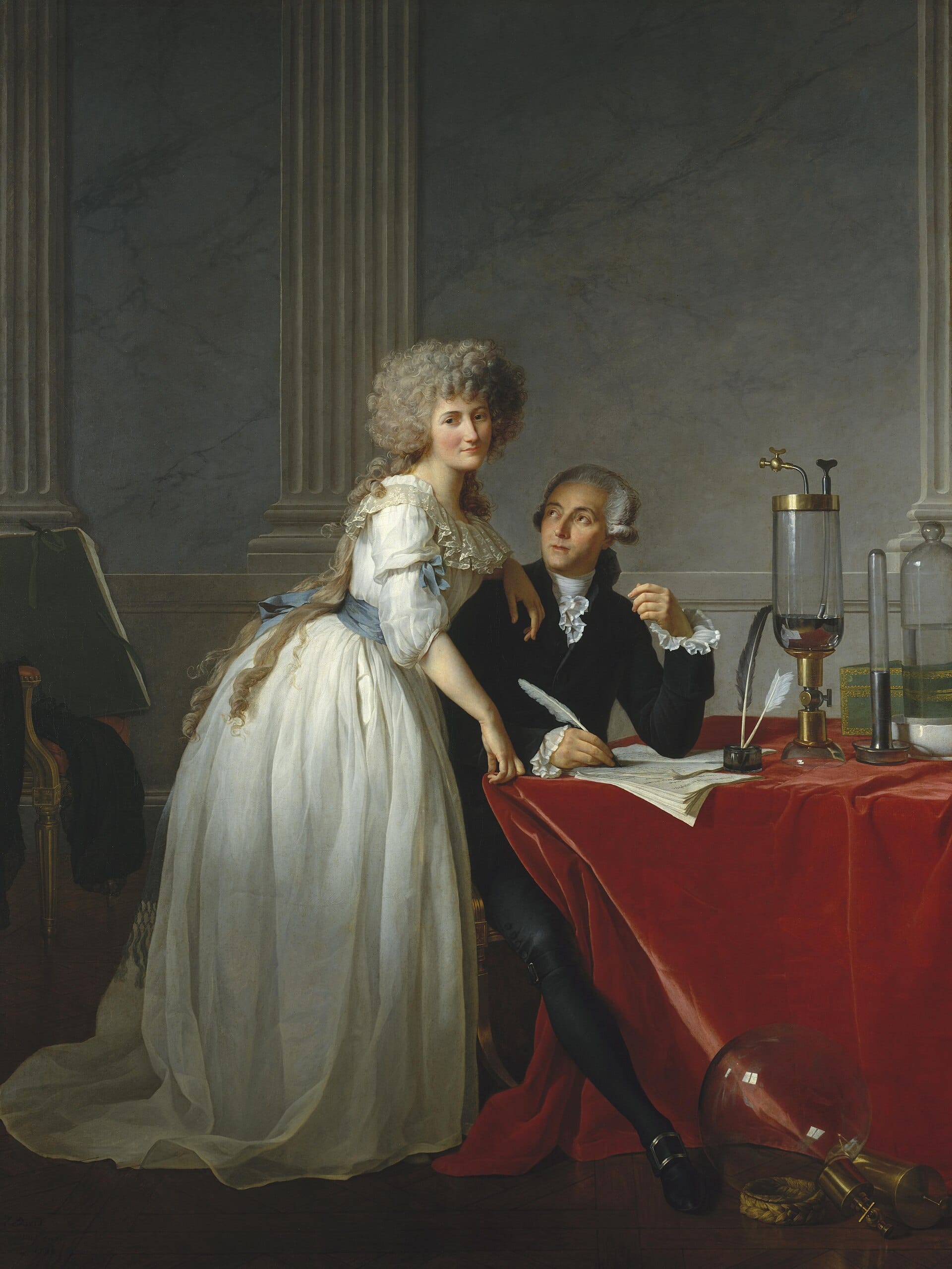 Jacques-Louis David Portrait of Antoine-Laurent Lavoisier and Marie-Anne Paulze Lavoisier symbolizing scientific transformation and identity shift in quantum leap manifestation
