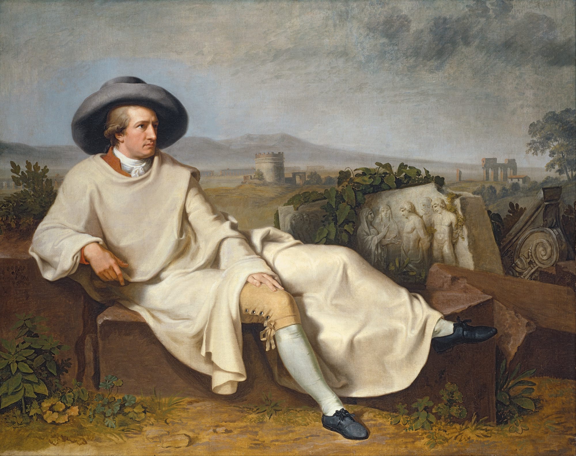Johann Heinrich Wilhelm Tischbein’s Goethe in the Roman Campagna (1787), depicting identity relocation before certainty or readiness
