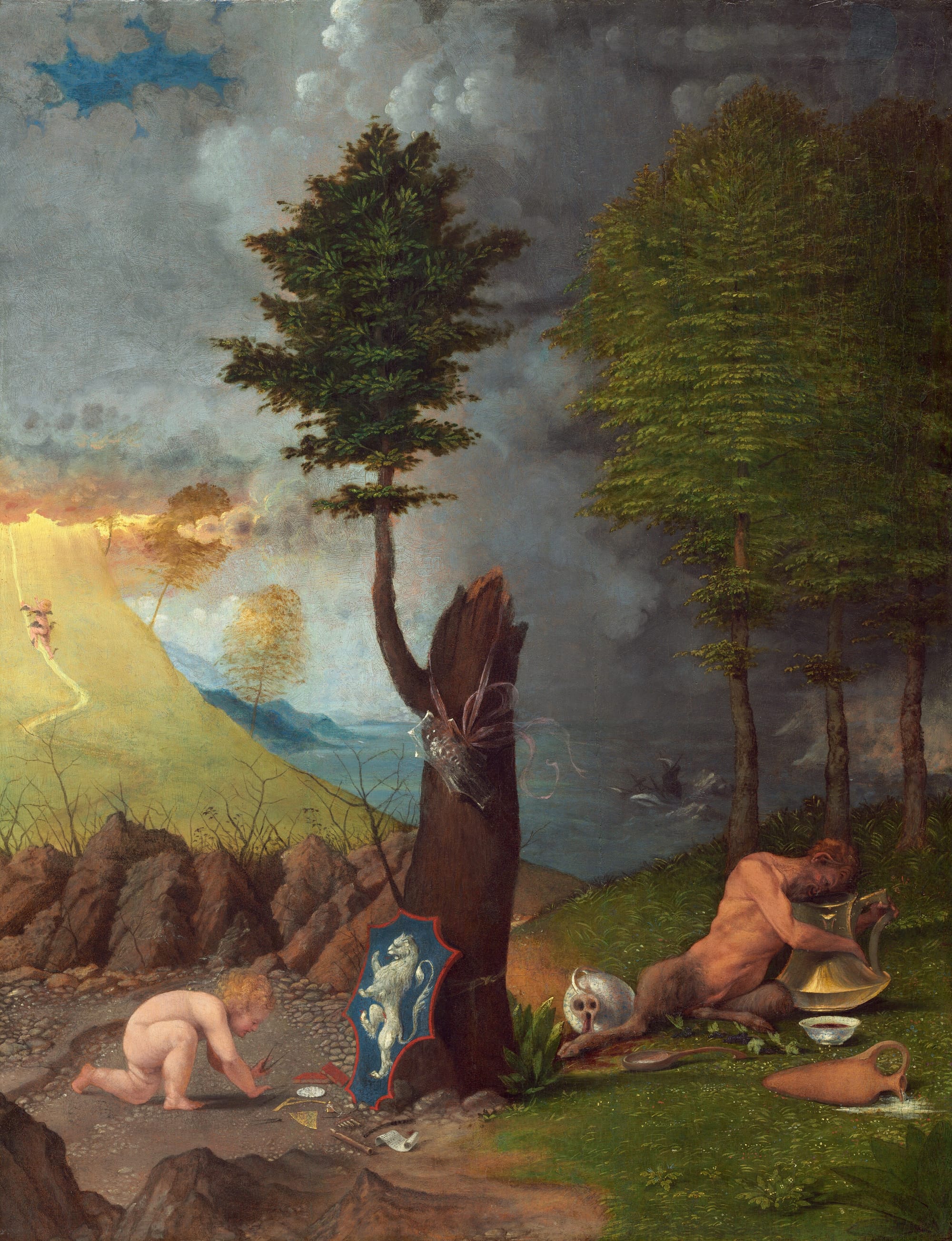 Allegory of Virtue and Vice by Lorenzo Lotto representing moral identity paths and conscious life selection