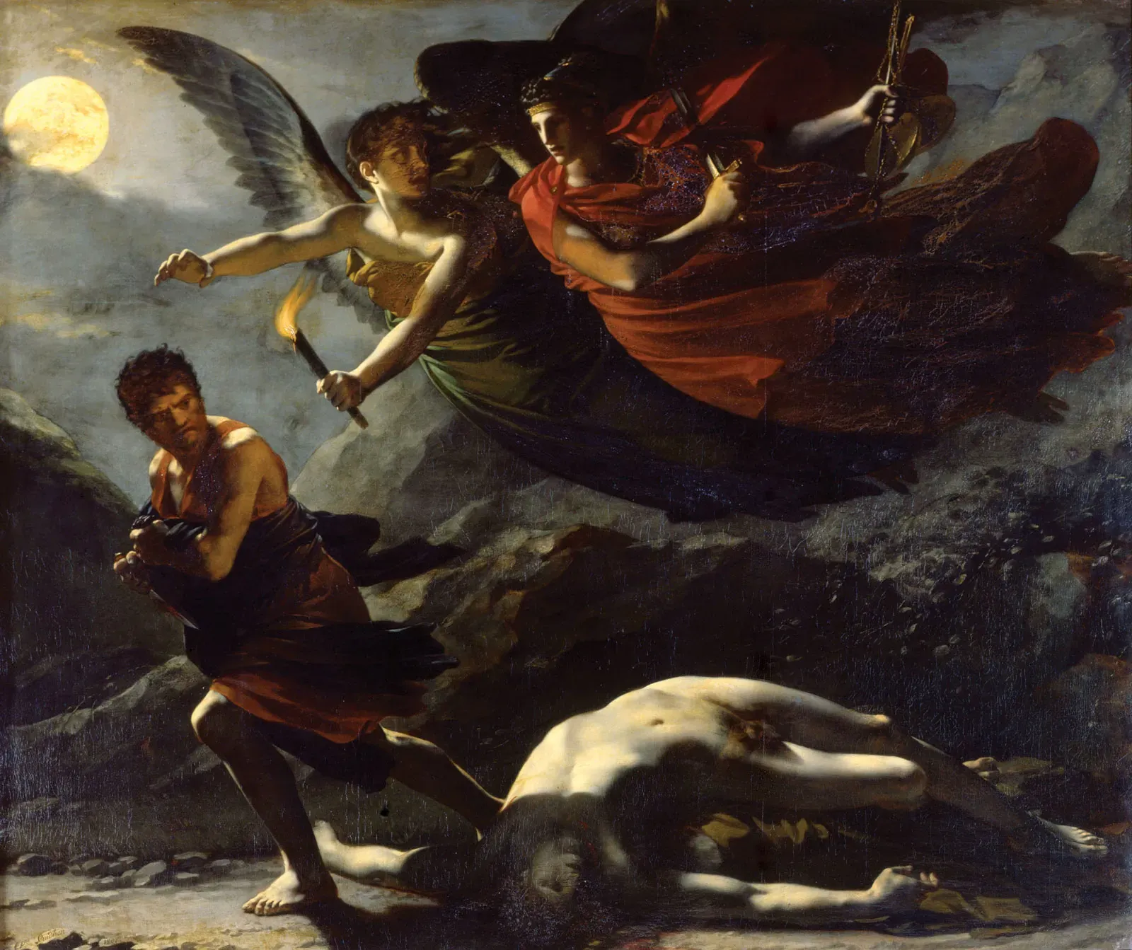 Pierre-Paul Prud’hon, Justice and Divine Vengeance Pursuing Crime (1804–1808) — neoclassical depiction of consequence and identity outcome.