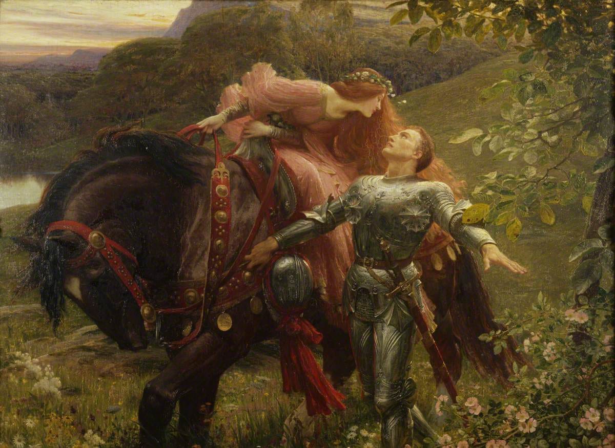 La Belle Dame sans Merci (1902) by Frank Dicksee — Symbolic portrayal of seductive illusion and subconscious love entrapment