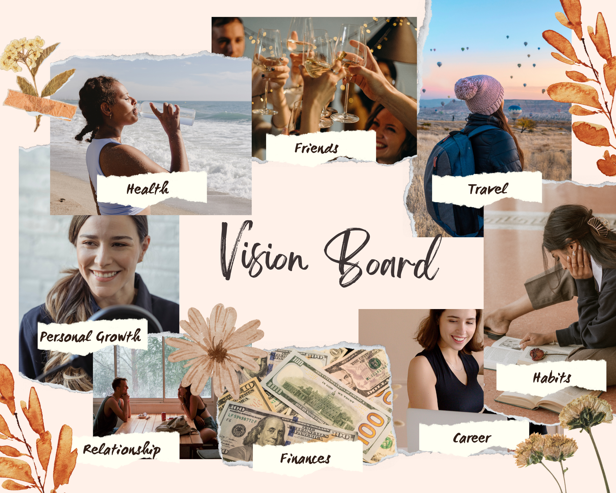Vision board and environment design used to reinforce subconscious programming and goals