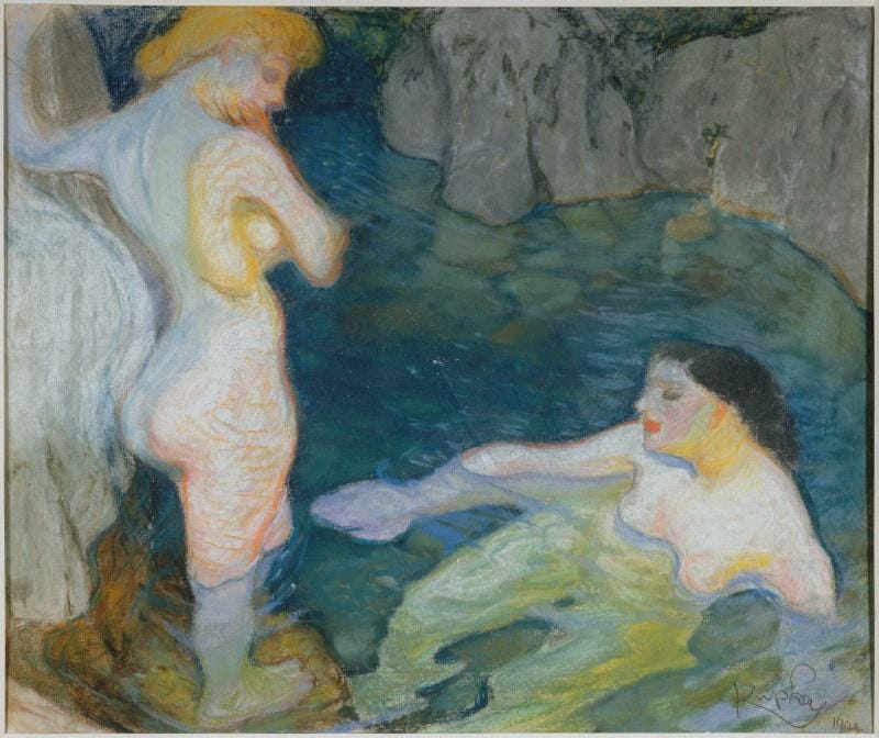 Frantisek Kupka Water The Bather 1906 symbolist painting showing distorted body perception, emotional tension, and nervous system dysregulation