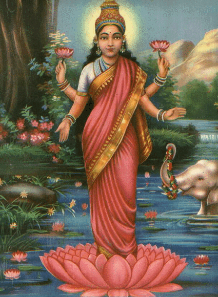 Lakshmi goddess of wealth symbolizing abundance, prosperity, and Vedic wisdom for money mindset and manifestation