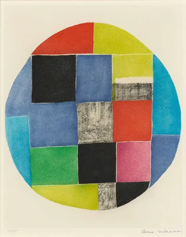 Sonia Delaunay Untitled 1970 etching Orphism structured repetition identity installation subconscious conditioning