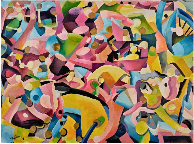 Abstract painting by Hai Tien from the Ocean of Worlds series, created between 1997 and 2008.