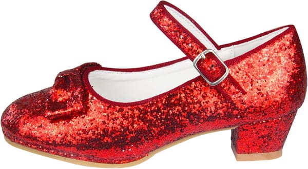 Glittering red Dorothy slippers symbolizing synchronicity, magic, and cosmic messages