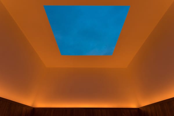 James Turrell’s “Meeting,” a light installation revealing sky as form within architectural space.