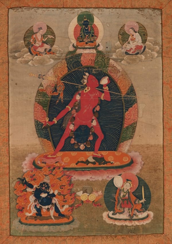 Vajrayogini, Kham Province, Eastern Tibet, 18th century, pigments on cloth, Rubin Museum of Himalayan Art.
