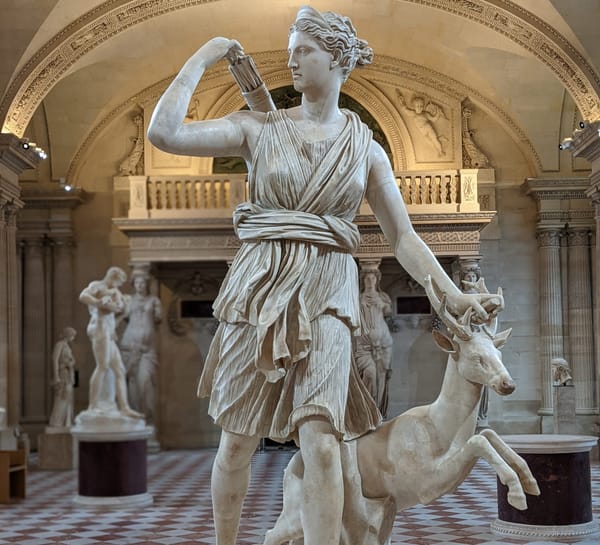 Artemis Diana of Versailles marble statue at the Louvre symbolizing sacred solitude and sovereign energy withdrawal