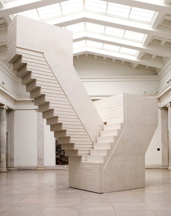 Sculptural cast of a domestic interior by Rachel Whiteread, showing the negative space of a home as solid form