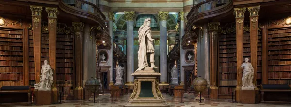 State Hall of the Austrian National Library in Vienna symbolizing manifestation courses, philosophy, and the study of universal laws