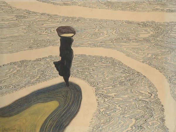Leon Spilliaert Woman at the Shoreline 1910 Symbolist painting representing psychological introspection and nervous system tension in manifestation themes