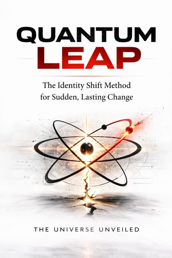 Quantum Leap The Identity Shift Method book cover by The Universe Unveiled on identity shift and manifestation